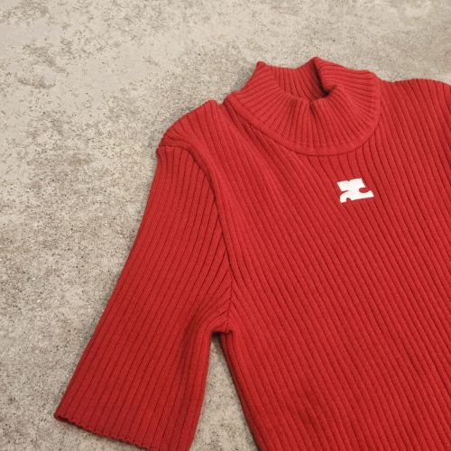 reedition short sleeves rib knit sweater
