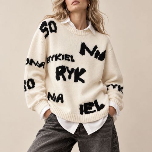 oversized pull met logo-opschrift