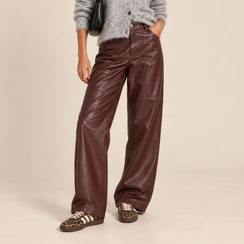 wide leg faux leather pants