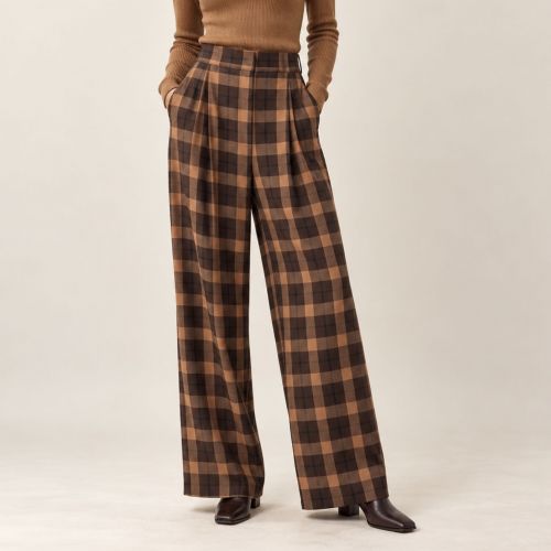 Wijde broek ruitmotief
