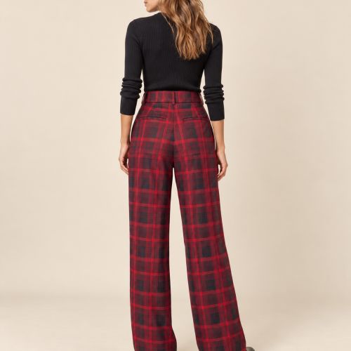 wijde broek ruitmotief