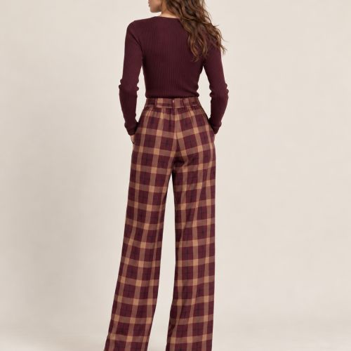 Wijde broek ruitmotief