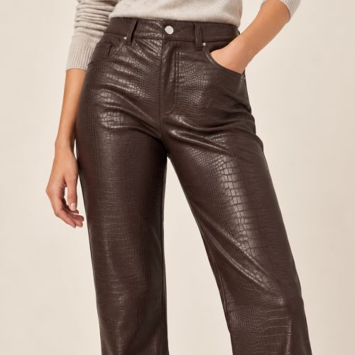 croco straight pants