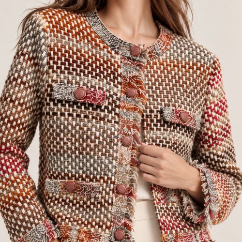 gebreide tweed jacket