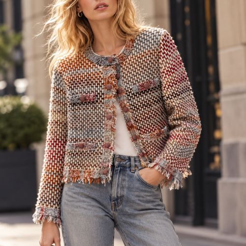 gebreide tweed jacket
