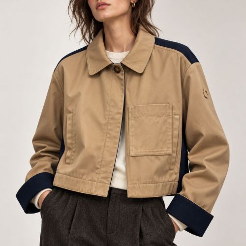 colorblock cropped jacket wolmix