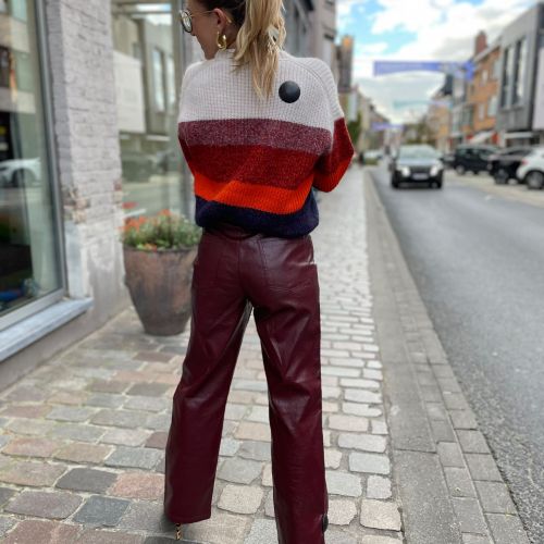  straight leg faux leather pants