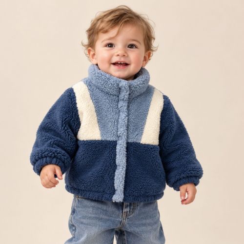 Teddy jacket colorblock