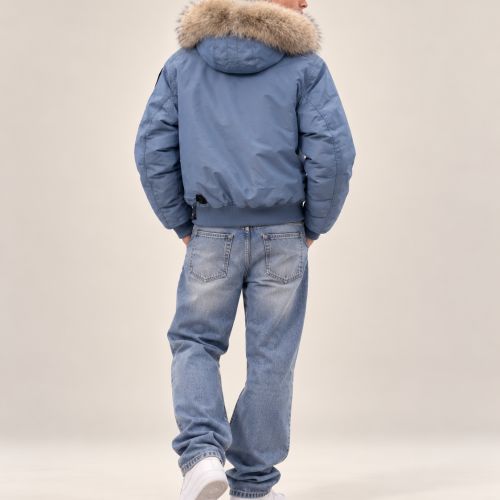 bomber donsjas met capuchon