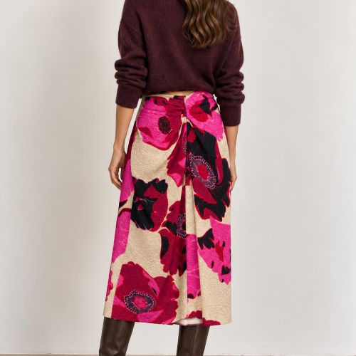 elegante rok met bloemenprint