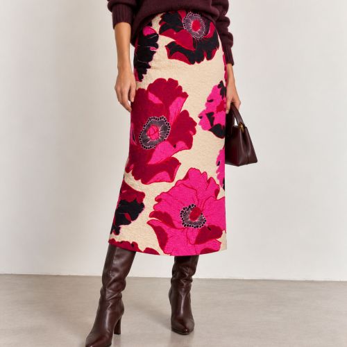 elegante rok met bloemenprint