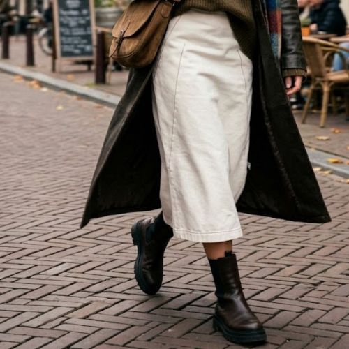 denim midi skirt