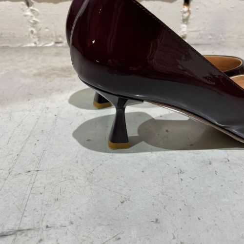pumps lakleder - kitten heel met zij opening