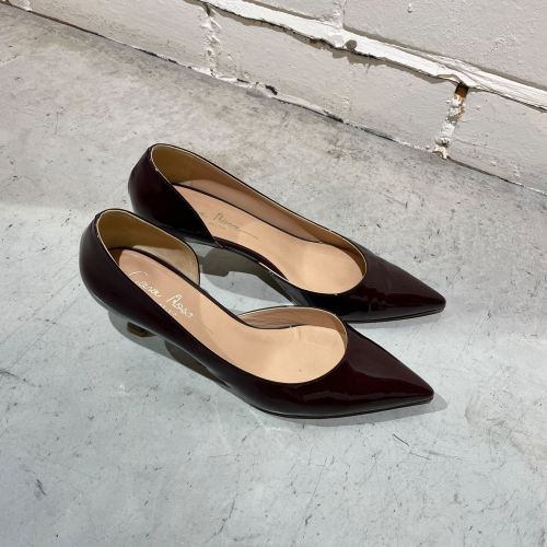 pumps lakleder - kitten heel met zij opening