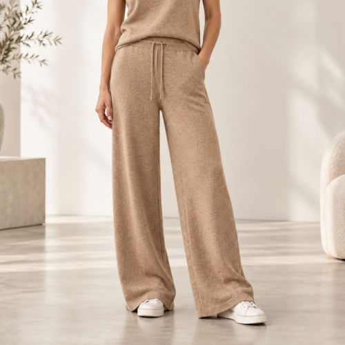 wijde broek wol & cashmere-blend