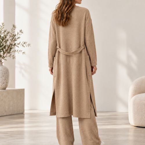 lange gilet wol & cashmere-blend
