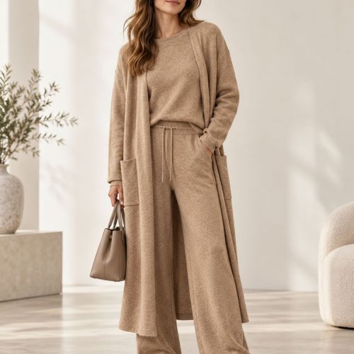 lange gilet wol & cashmere-blend