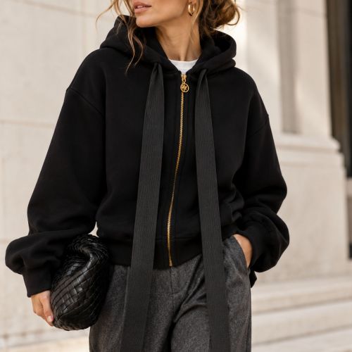 organic cotton zip-up hoodie