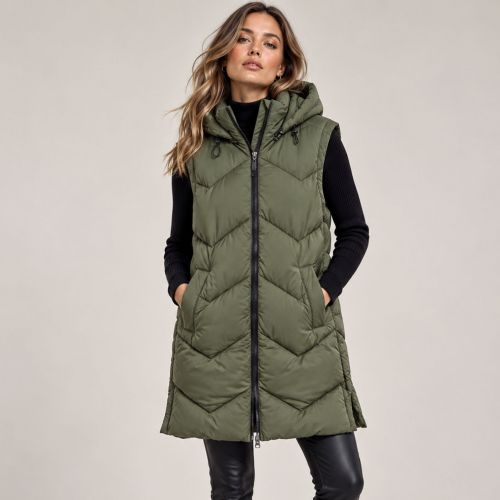 mouwloze jacket met capuchon