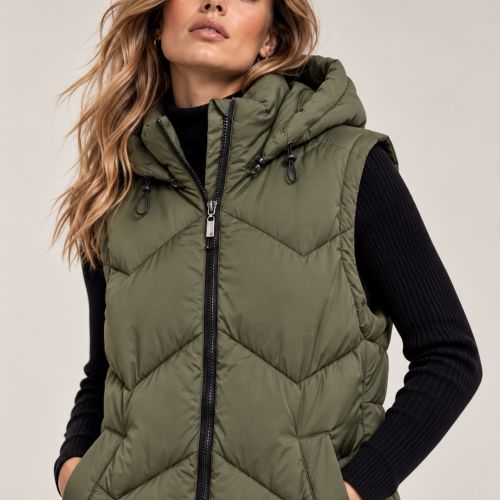 mouwloze jacket met capuchon