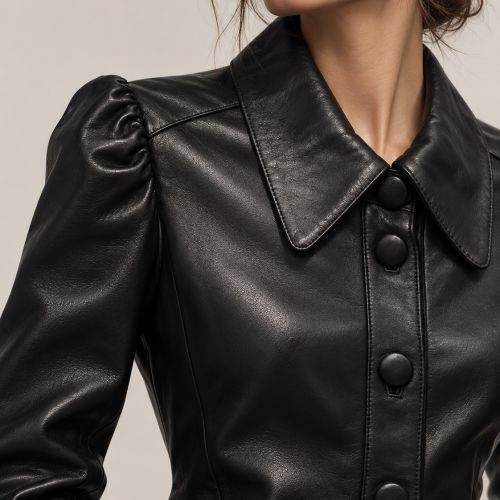 cropped leather jacket