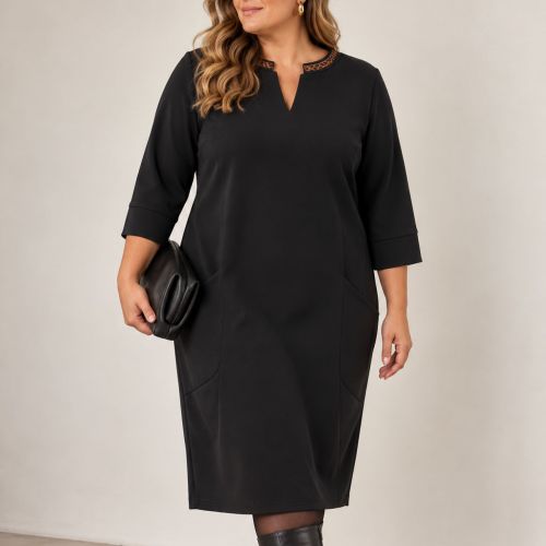 jurk v-hals met leopard details
