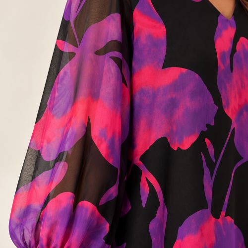 jurk met grote bloemenprint