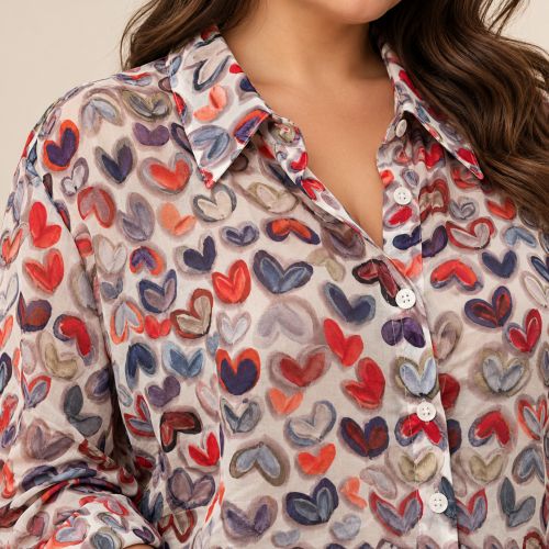 blouse met hartjesprint