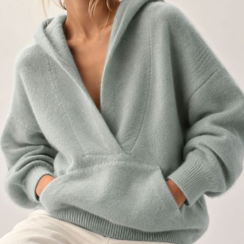 gebreide hoodie - 100% wol