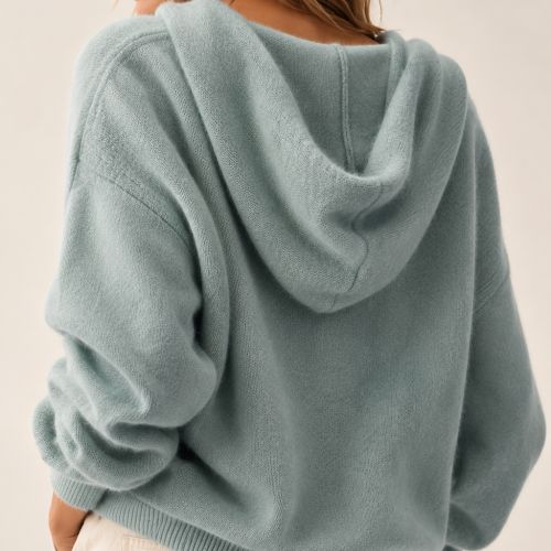 gebreide hoodie - 100% wol