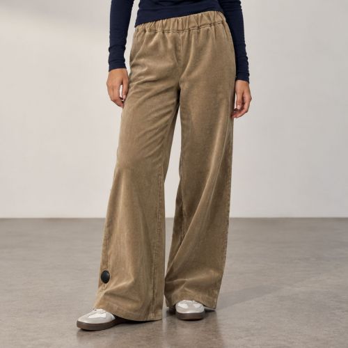 wijde broek corduroy met elastische band
