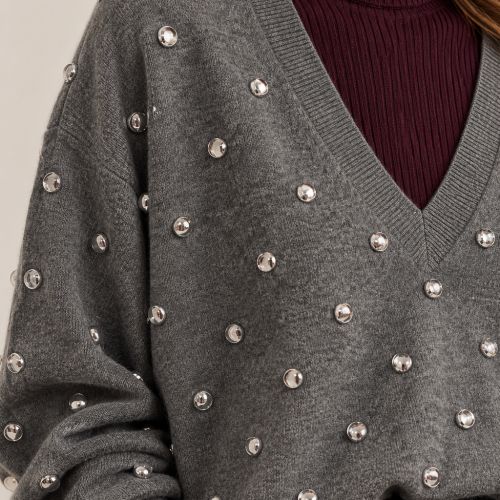 oversized studded sweater wol & cashmere-blend