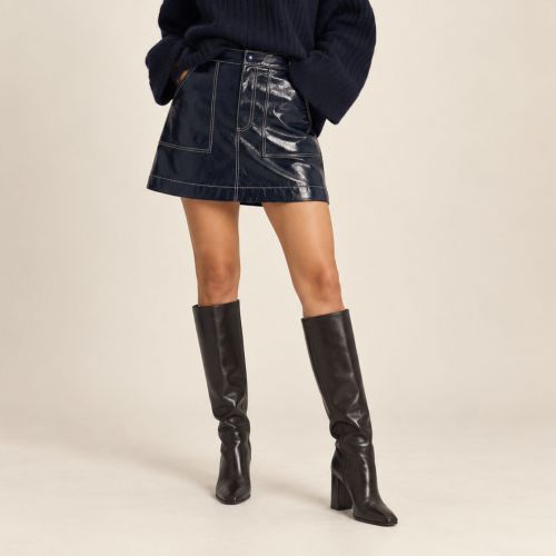 Hayna a-lijn faux leather skirt