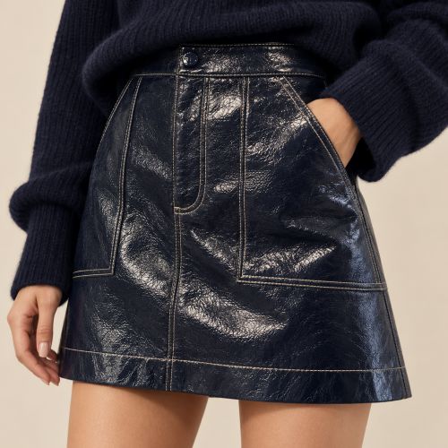 Hayna a-lijn faux leather skirt