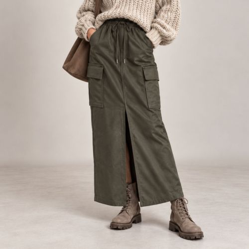 faux leather cargo skirt