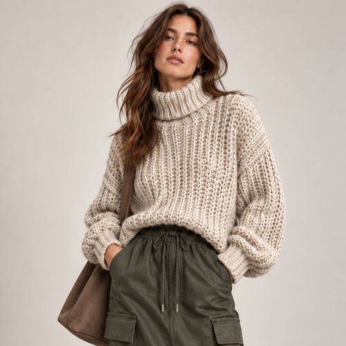 oversized gebreide sweater wolmix