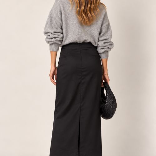 maxi skirt met black split