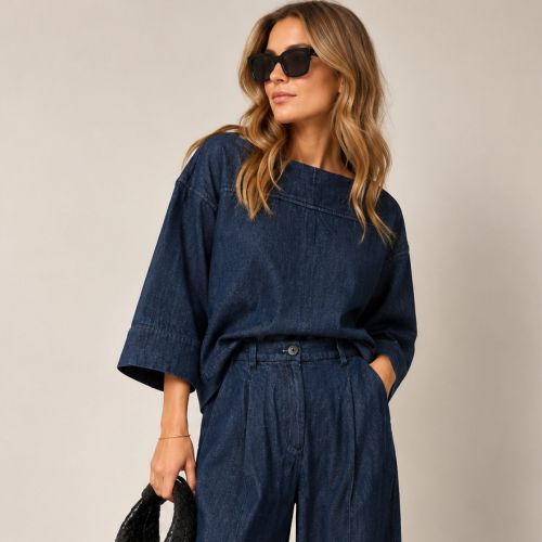 oversized denim top
