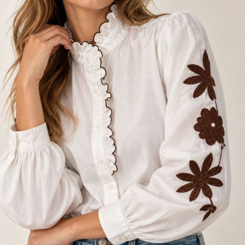blouse met broderie